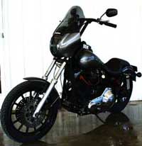 Harley Davidson Motorcyle with Windscreen on the Quarter Fairing